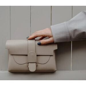 Senreve Aria Belt Bag in Pebbled / Sand / Silver EUC 100% Genuine Leather